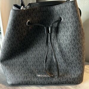 Michael Kors Black Drawstring Bucket Bag